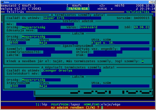 Valutav�lt�s - valutav�lt� szoftver - valutav�lt� program